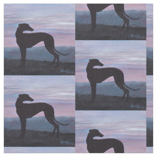 Greyhound Silhouette Hunde Kunststoffe Stoff (Nahaufnahme)