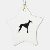 Greyhound-Silhouette Keramikornament (Links)
