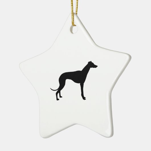 Greyhound-Silhouette Keramikornament (Links)