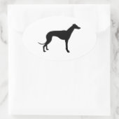 Greyhound-Silhouette Ovaler Aufkleber (Tasche)