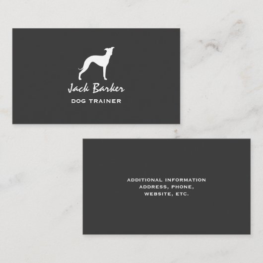Greyhound-Silhouette Visitenkarte (Vorne/Hinten)