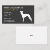 Greyhound-Silhouette Visitenkarte (Vorne/Hinten)