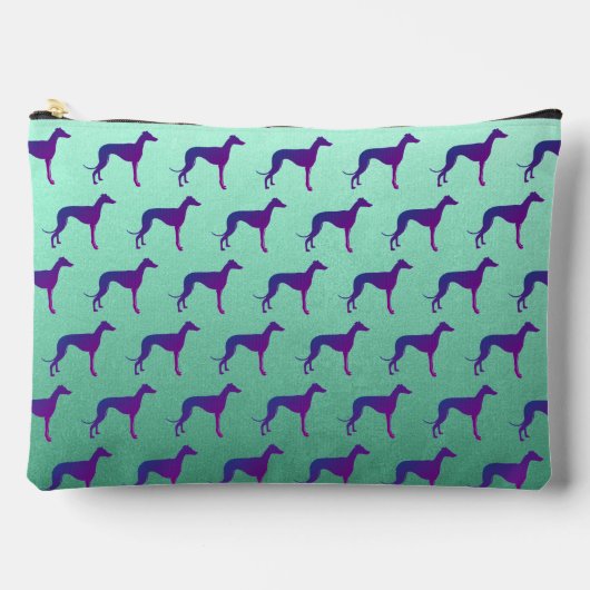 Greyhound-Silhouette Zubehörtasche (Vorderseite)