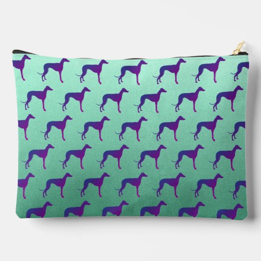 Greyhound-Silhouette Zubehörtasche (Rückseite)