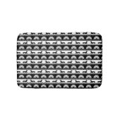 Greyhound Silhouetten Schwarz-weiß Art Deco Fan Badematte (Vorderseite)