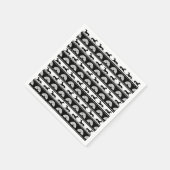 Greyhound Silhouetten Schwarz-weiß Art Deco Fan Serviette (Ecke)