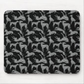 Greyhound Silhouetten Silver Imitats Glitzer Mousepad (Vorne)