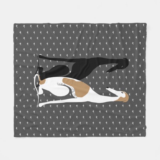 Greyhound Sisters Illustration Fleece Blanket (Vorderseite (Horizontal))