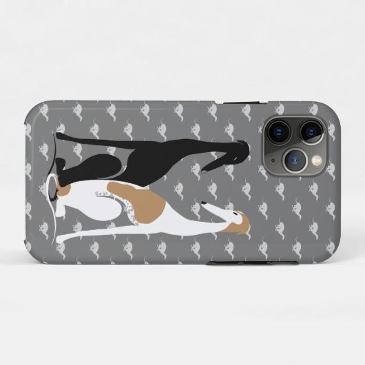 Greyhound Sisters Illustration Phone Case (Rückseite (Horizontal))