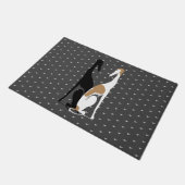 Greyhound Sisters Illustration Türöffnung Eingang Fußmatte (Schrägansicht)
