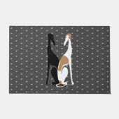 Greyhound Sisters Illustration Türöffnung Eingang Fußmatte (Vorderseite)