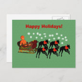 Greyhound Sleigh Weihnachtsfeiertag Postkarte (Vorne/Hinten)