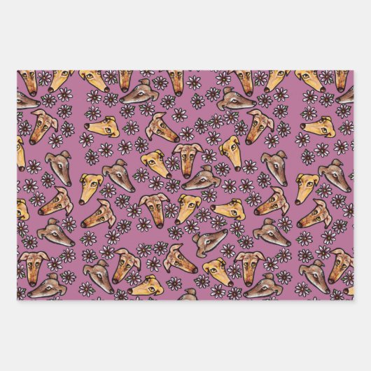 Greyhound Snoots Geschenkpapier Set (Vorderseite 2)
