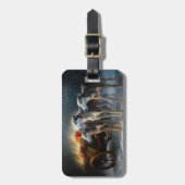 Greyhound Snowy Sleigh Weihnachtsdekor Gepäckanhänger (Vorderseite vertikal)