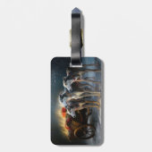 Greyhound Snowy Sleigh Weihnachtsdekor Gepäckanhänger (Rückseite vertikal)