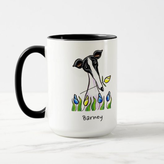 Greyhound Sweetheart Personalisiert Tasse (Links)