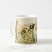Greyhound-Tasse mit antikem Druck Kaffeetasse (Vorderseite Links)