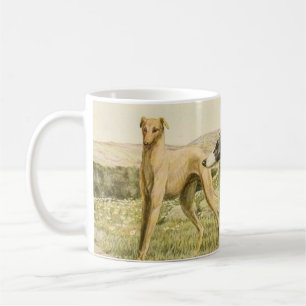 Greyhound-Tasse mit antikem Druck Kaffeetasse