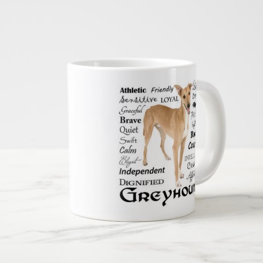 Greyhound Tracks Jumbo-Tasse (Vorderseite Rechts)