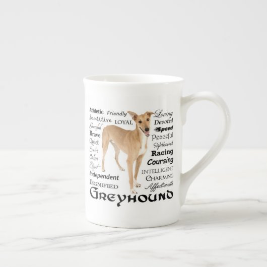 Greyhound Tracks Knochen-China Tasse (Rechts)