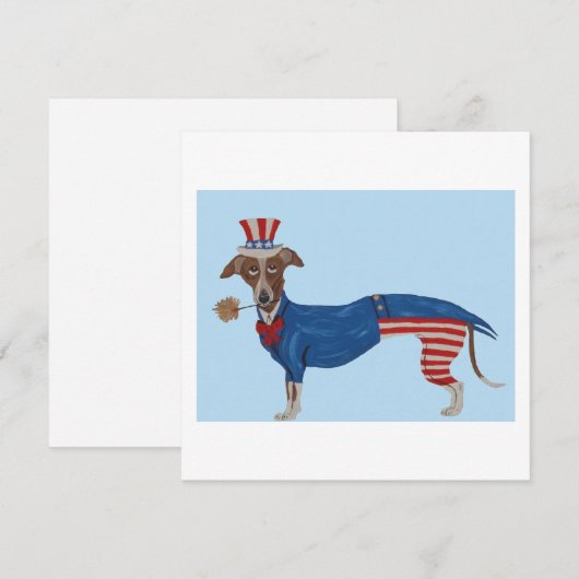 Greyhound Uncle Sam Dankeskarte (Vorne/Hinten)