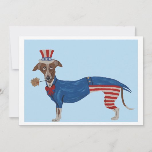 Greyhound Uncle Sam Einladung (Vorderseite)