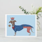Greyhound Uncle Sam Einladung (Stehend Vorderseite)