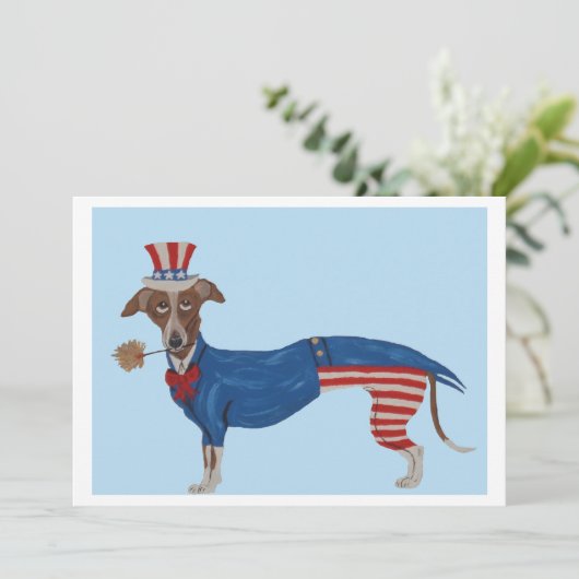 Greyhound Uncle Sam Einladung (Stehend Vorderseite)