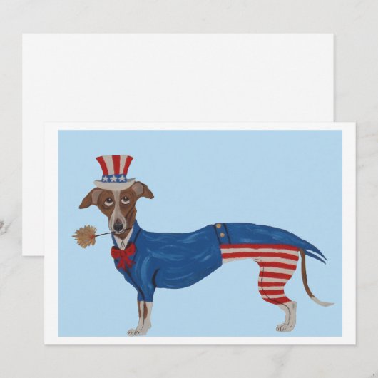 Greyhound Uncle Sam Einladung (Vorne/Hinten)