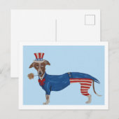 Greyhound Uncle Sam Einladungspostkarte (Vorne/Hinten)