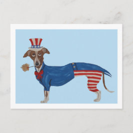 Greyhound Uncle Sam Einladungspostkarte