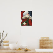Greyhound und Santa Claus Hunde Kunst drucken Poster (Küche)