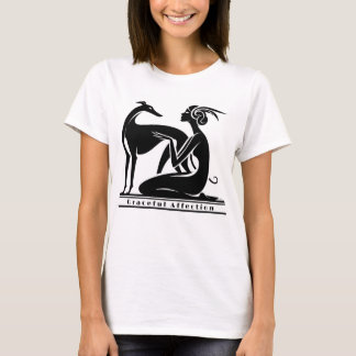 Greyhound und Woman Art Deco Stil T-Shirt