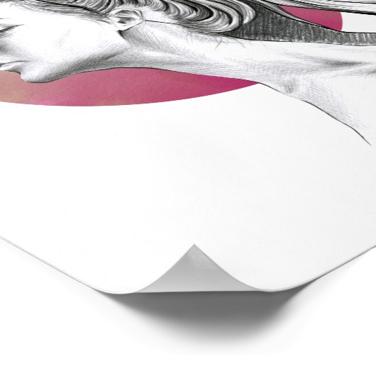 Greyhound und Woman Portrait Dog Lover Elegante Ku Poster (Ecke)