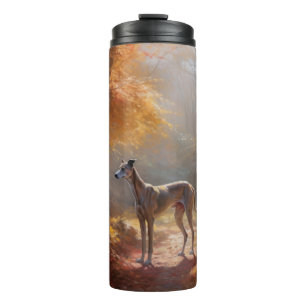 Greyhound unter herbstlichen Blättern fällt Inspir Thermosbecher