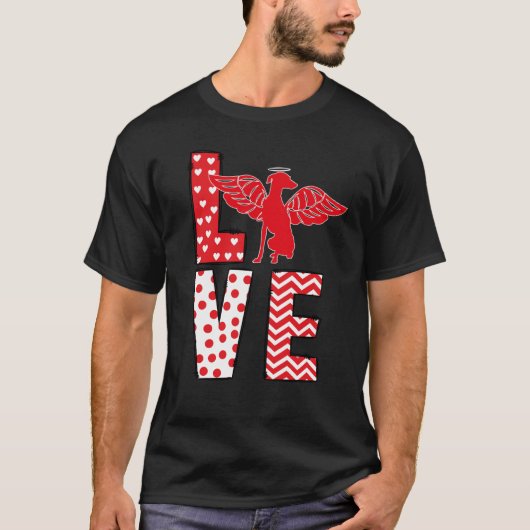 Greyhound Valentines Day Love Valentine Cute Heart T-Shirt (Vorderseite)