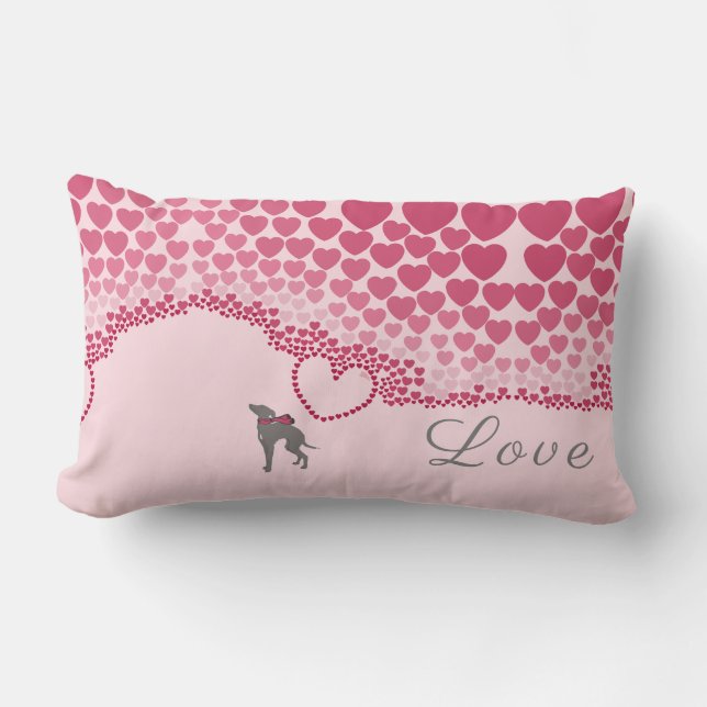 Greyhound-Valentinstag Lendenkissen (Vorderseite)