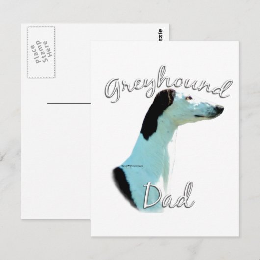 Greyhound-Vater 2 Postkarte (Vorne/Hinten)