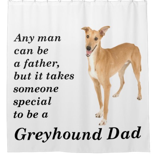 Greyhound Vater Duschvorhang (Vorderseite)