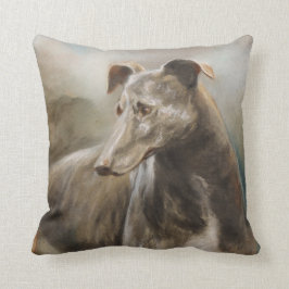 Greyhound Vintage Ölmalerei Kissen