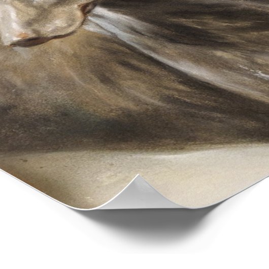 Greyhound Vintage Ölmalerei Poster (Ecke)