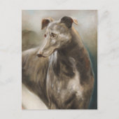 Greyhound Vintage Ölmalerei Postkarte (Vorderseite)