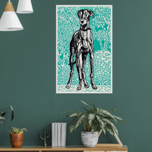 Greyhound von Moriz Jung - Ein Meisterwerk der Ret Poster