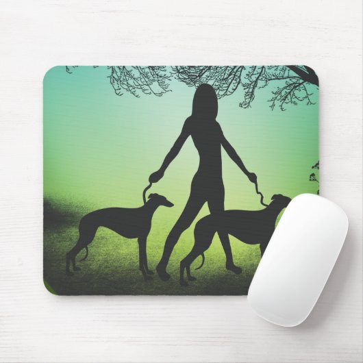 Greyhound Walk Mousepad (Mit Mouse)