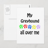 Greyhound Walks Design Postkarte (Vorne/Hinten)