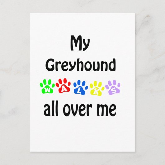 Greyhound Walks Design Postkarte (Vorderseite)