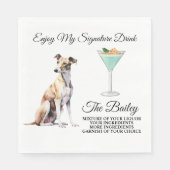 Greyhound Wedding Signature Drink Napkins Serviette (Vorderseite)
