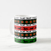 Greyhound Weihnachts-Silhouetten Kaffeetasse (Vorderseite Links)