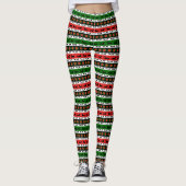 Greyhound Weihnachts-Silhouetten Leggings (Vorderseite)