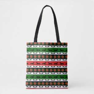 Greyhound Weihnachts-Silhouetten Tasche